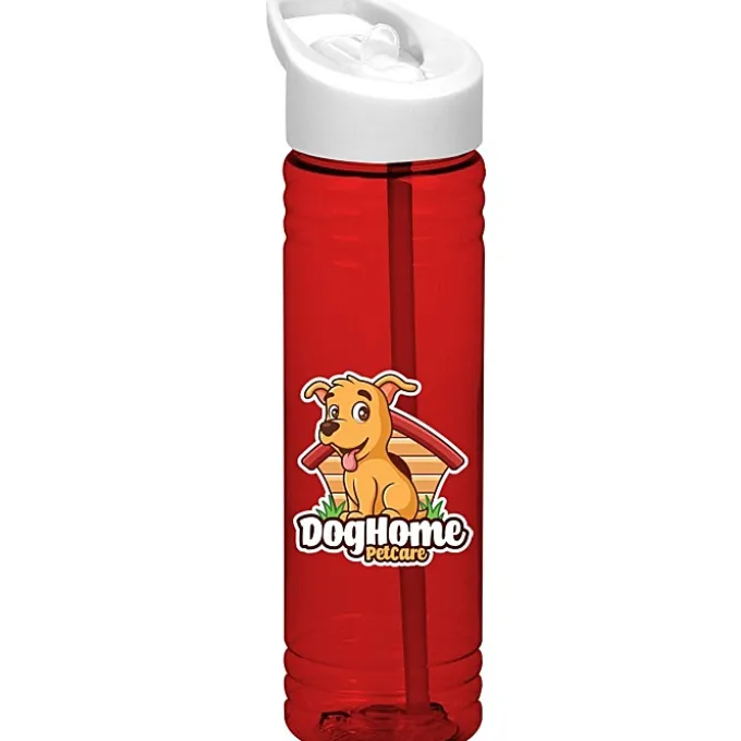 Halcyon Water Bottle with Flip Straw Lid - 24 oz - Full Color