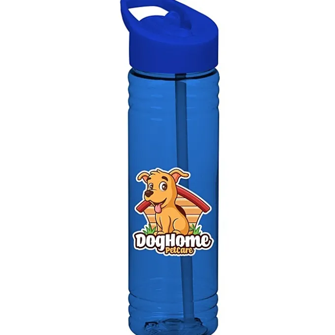 Halcyon Water Bottle with Flip Straw Lid - 24 oz - Full Color