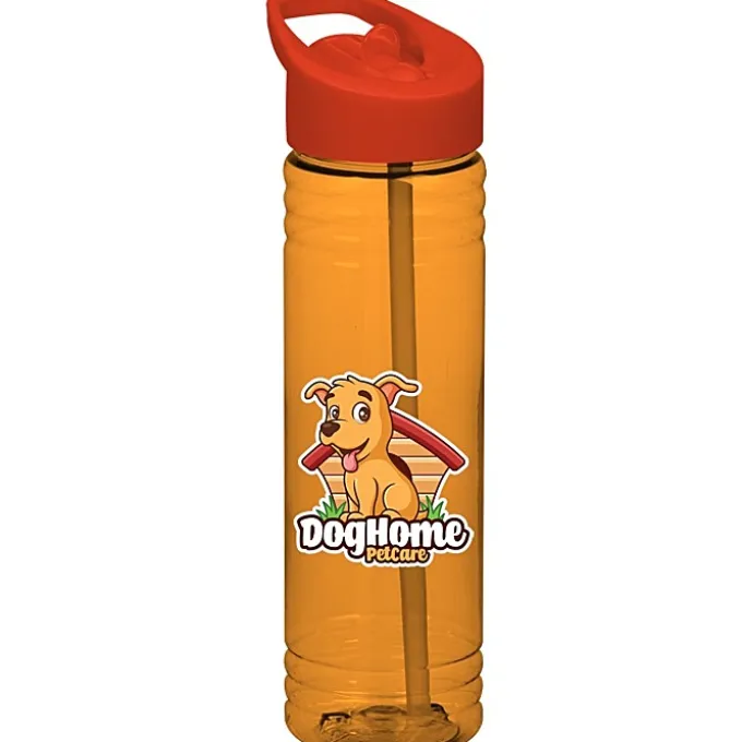 Halcyon Water Bottle with Flip Straw Lid - 24 oz - Full Color