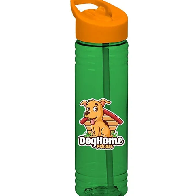 Halcyon Water Bottle with Flip Straw Lid - 24 oz - Full Color