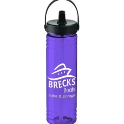 Halcyon Water Bottle with Folding Flip Straw Lid - 24 oz.