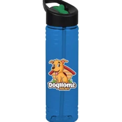 Halcyon Water Bottle with Two-Tone Flip Straw Lid - 24 oz - Full Color