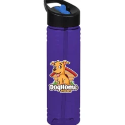 Halcyon Water Bottle with Two-Tone Flip Straw Lid - 24 oz - Full Color