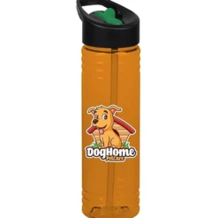 Halcyon Water Bottle with Two-Tone Flip Straw Lid - 24 oz - Full Color