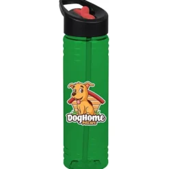 Halcyon Water Bottle with Two-Tone Flip Straw Lid - 24 oz - Full Color