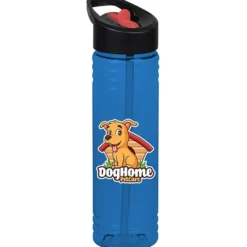 Halcyon Water Bottle with Two-Tone Flip Straw Lid - 24 oz - Full Color
