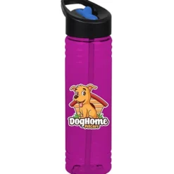 Halcyon Water Bottle with Two-Tone Flip Straw Lid - 24 oz - Full Color