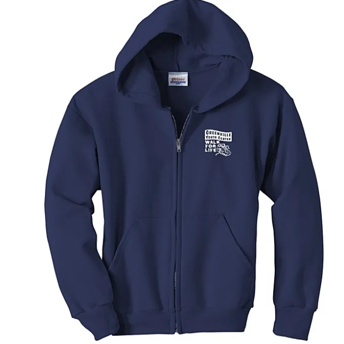 Hanes ComfortBlend Full-Zip Sweatshirt - Youth - Screen