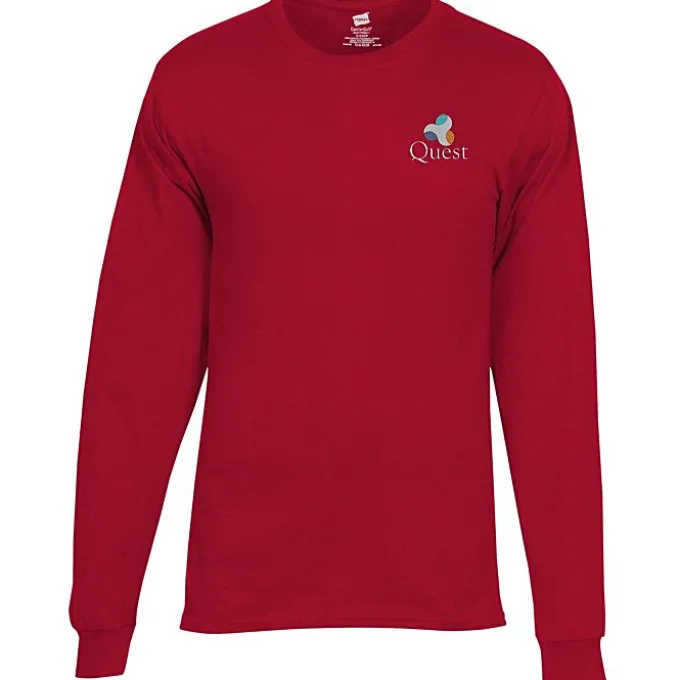 Hanes Essential-T LS T-Shirt - Men's - Embroidered