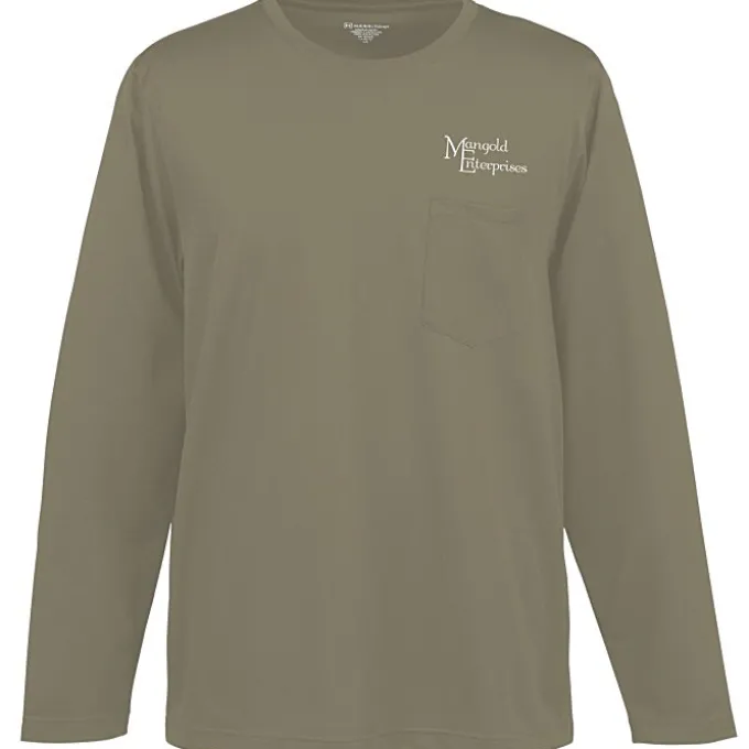 Harriton Charge Snag and Soil Protect Long Sleeve Pocket T-Shirt