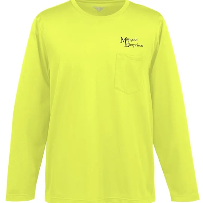 Harriton Charge Snag and Soil Protect Long Sleeve Pocket T-Shirt