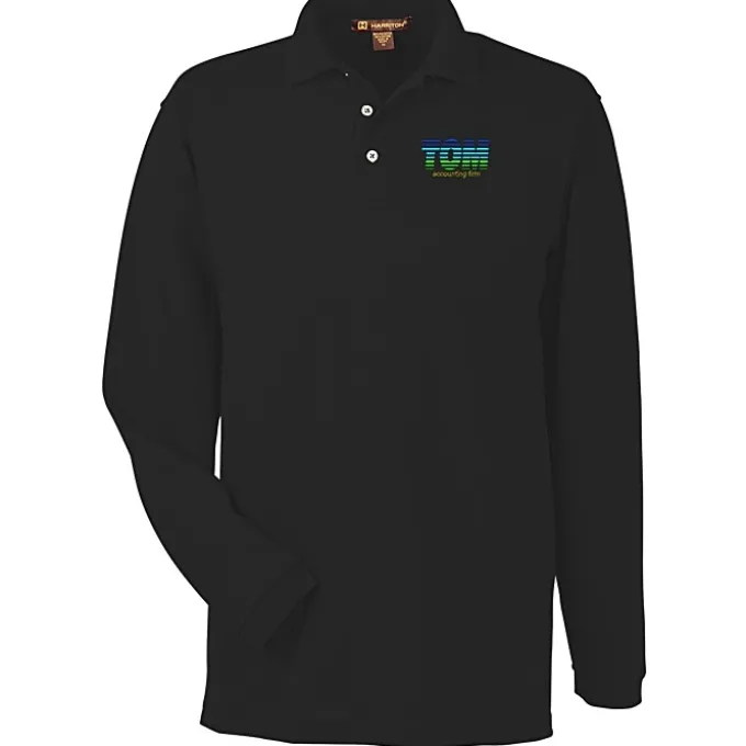 Harriton 5.6-oz Easy Blend Long Sleeve Polo