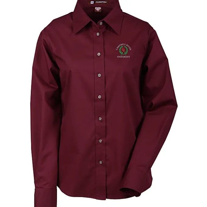 Harriton Twill Shirt with Stain Release - Ladies'