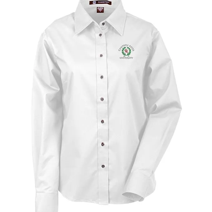 Harriton Twill Shirt with Stain Release - Ladies'