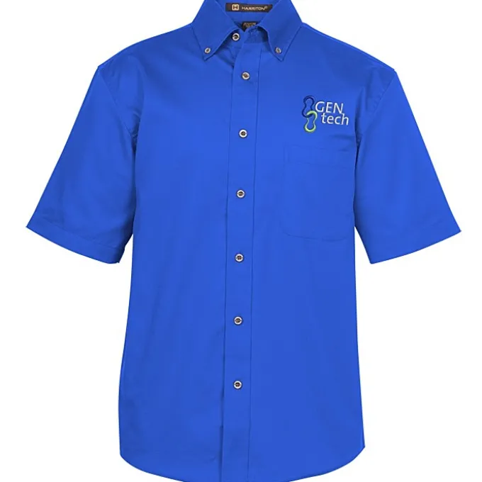 Harriton Twill SS Shirt with Stain Release - Men's