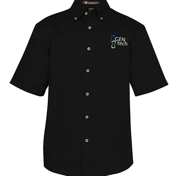 Harriton Twill SS Shirt with Stain Release - Men's