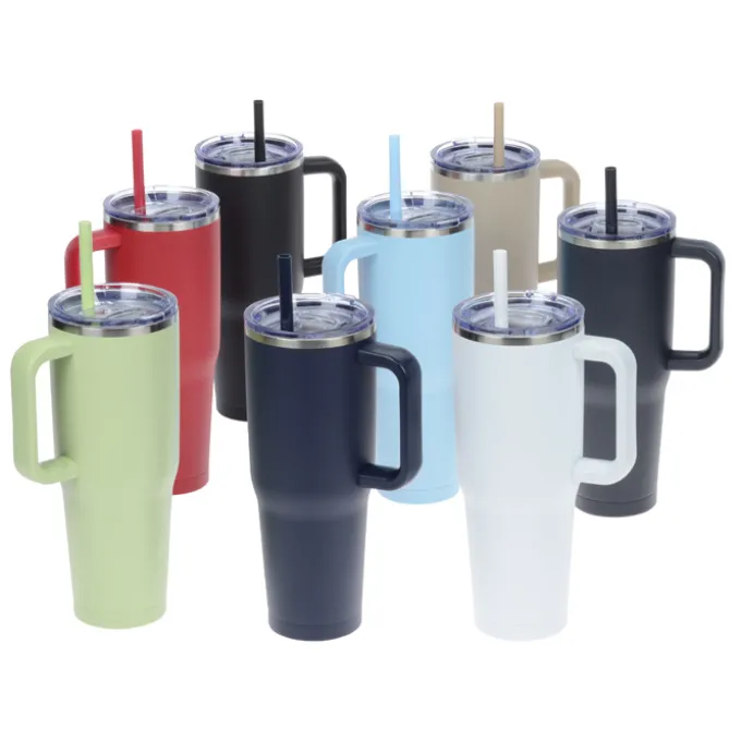Harriton Vacuum Mug with Straw - 40 oz. - 24 hr