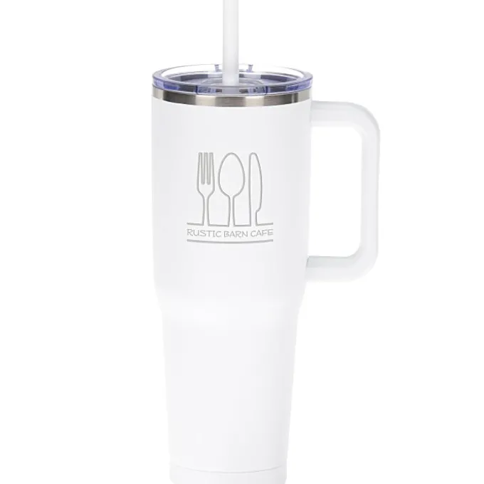 Harriton Vacuum Mug with Straw - 40 oz. - 24 hr
