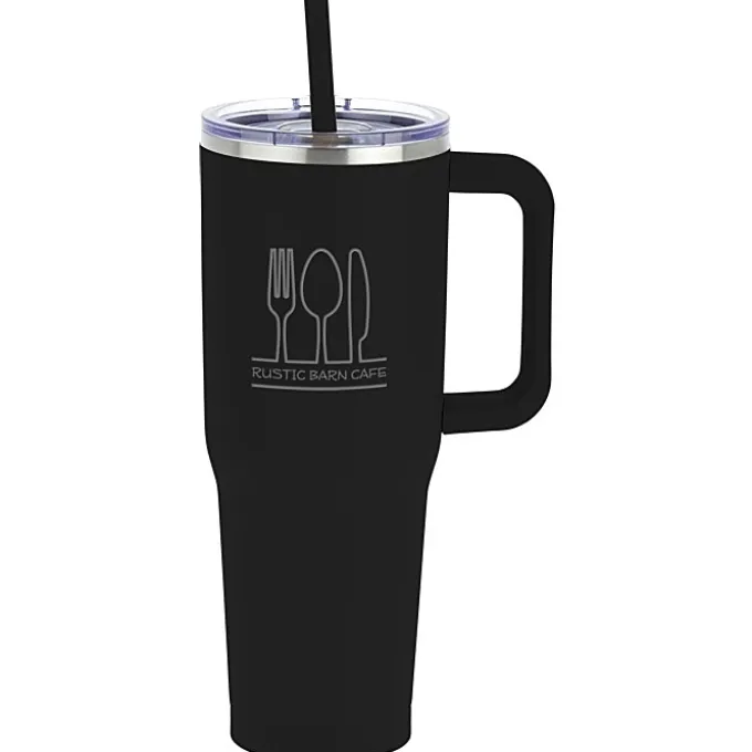 Harriton Vacuum Mug with Straw - 40 oz. - 24 hr