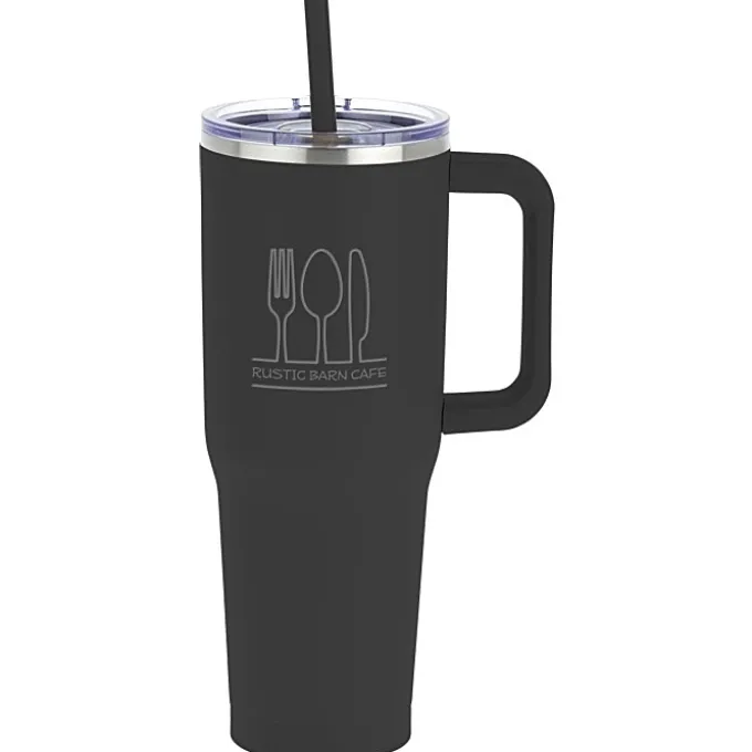 Harriton Vacuum Mug with Straw - 40 oz. - 24 hr
