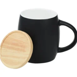 Hearth Coffee Mug with Wood Lid Coaster - 14 oz