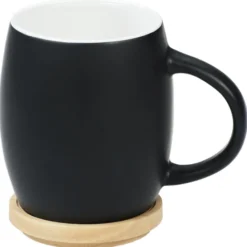 Hearth Coffee Mug with Wood Lid Coaster - 14 oz.- Laser- 24 hr