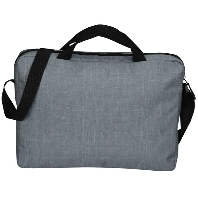 Heathered Briefcase Bag - Embroidered