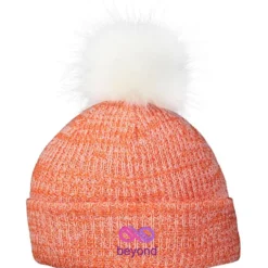 Heathered Faux Fur Pom Beanie