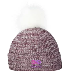 Heathered Faux Fur Pom Beanie