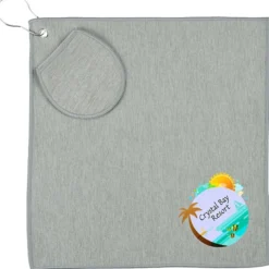 Heather Golf Towel with Ball Pouch