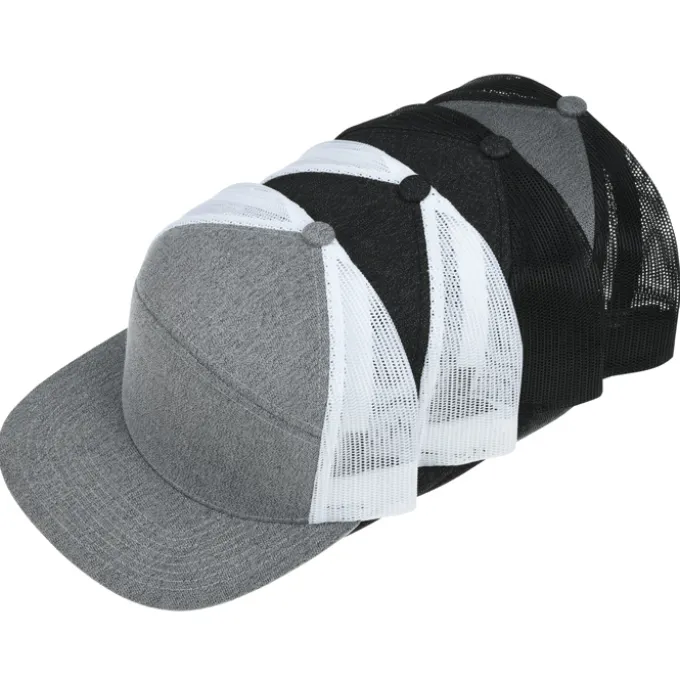 Heather 6 Panel Arch Trucker Snapback Cap