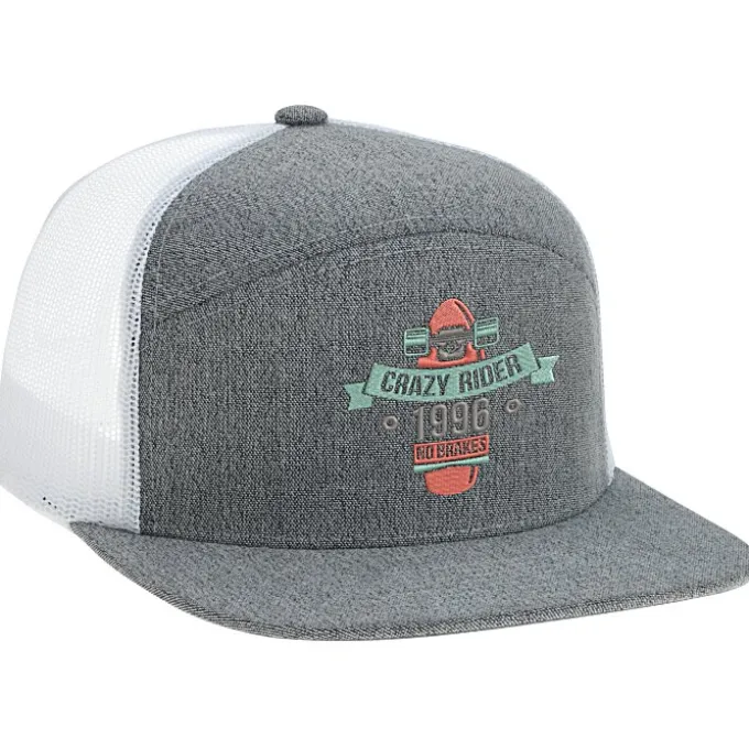 Heather 6 Panel Arch Trucker Snapback Cap