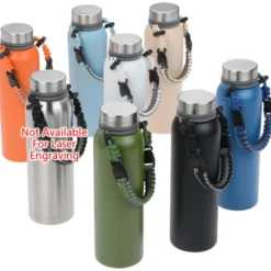 h2go Pine Vacuum Bottle with Carrying Handle - 32 oz - Laser Engraved