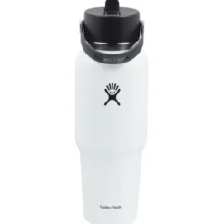 Hydro Flask Wide Mouth Travel Bottle with Flex Straw Cap - 32 oz - Laser Engraved