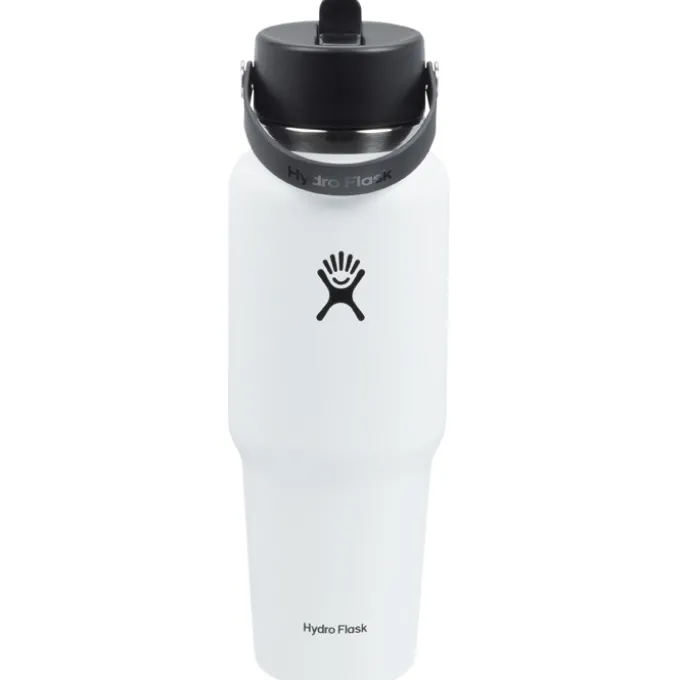 Hydro Flask Wide Mouth Travel Bottle with Flex Straw Cap - 32 oz - Laser Engraved
