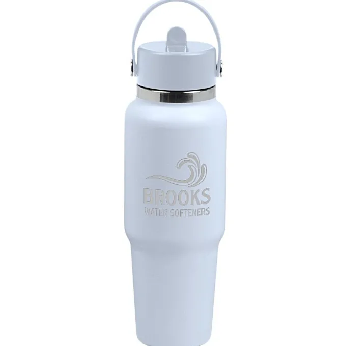 Hydro Flask Wide Mouth Travel Bottle with Flex Straw Cap - 32 oz - Laser Engraved