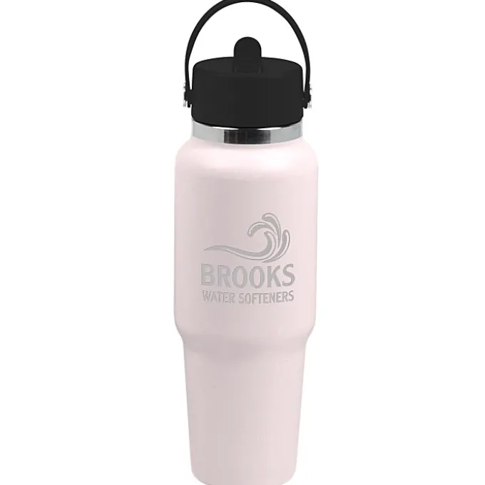 Hydro Flask Wide Mouth Travel Bottle with Flex Straw Cap - 32 oz - Laser Engraved