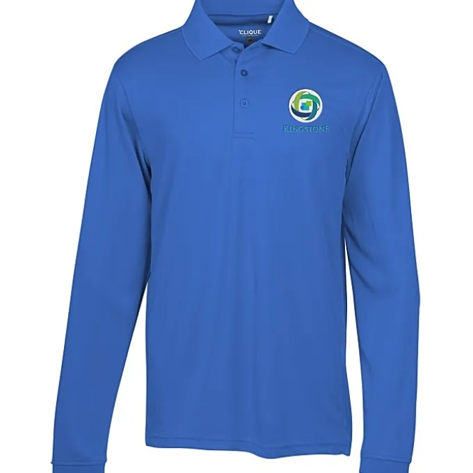 Ice Performance Pique Long Sleeve Polo - Men's - Embroidered
