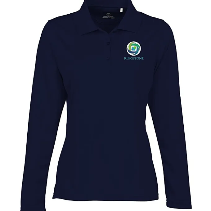 Ice Performance Pique Long Sleeve Polo - Ladies' - Embroidered