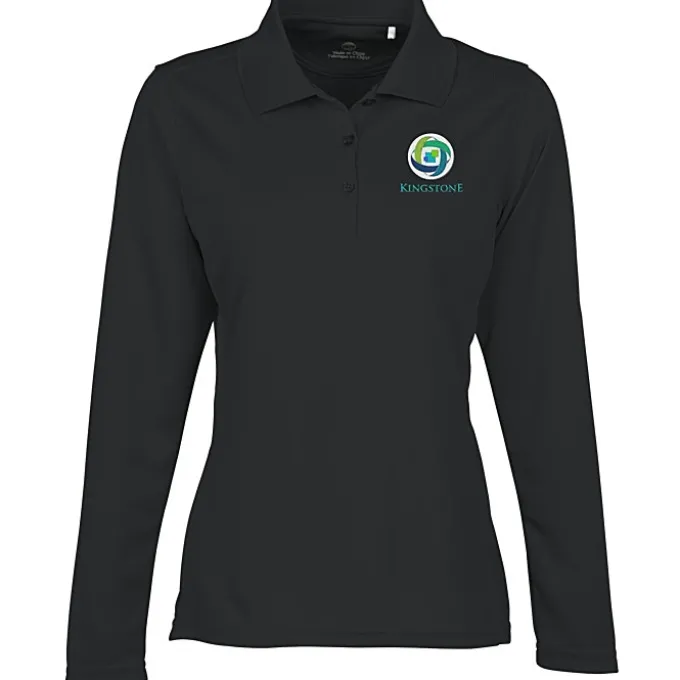 Ice Performance Pique Long Sleeve Polo - Ladies' - Embroidered