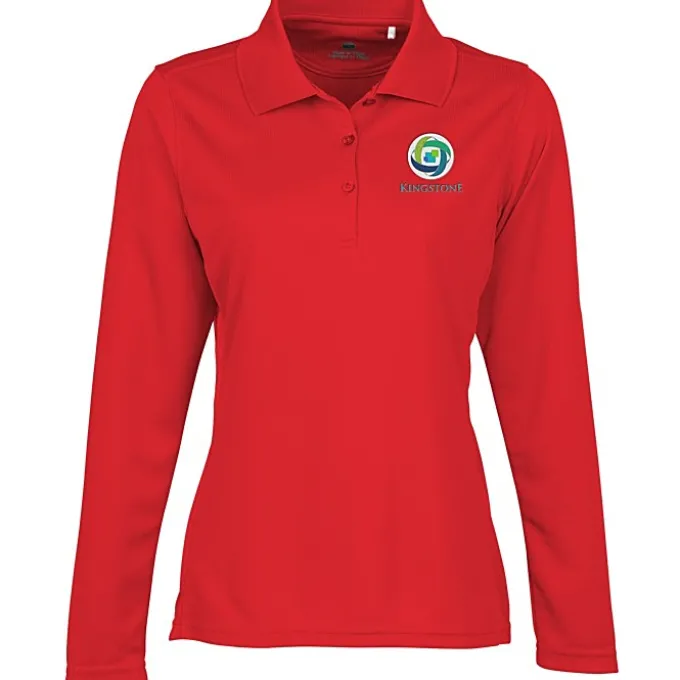 Ice Performance Pique Long Sleeve Polo - Ladies' - Embroidered
