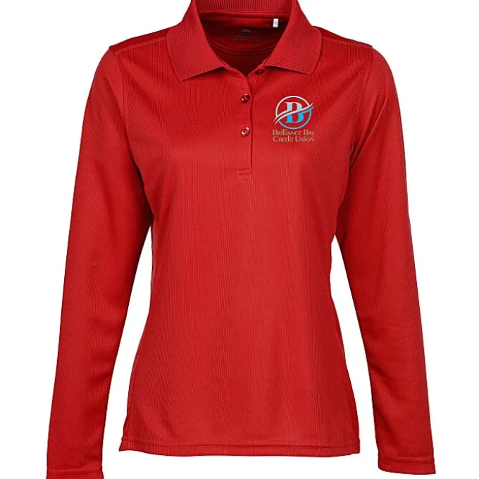 Ice Performance Pique Long Sleeve Polo - Ladies' - Full Color