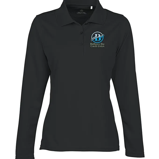 Ice Performance Pique Long Sleeve Polo - Ladies' - Full Color