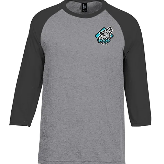 Ideal 3/4 Sleeve Raglan T-Shirt - Men's - Embroidered