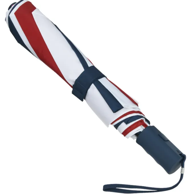 42-inch Folding Umbrella with Auto Open - Red / White / Blue - 42-inch Arc