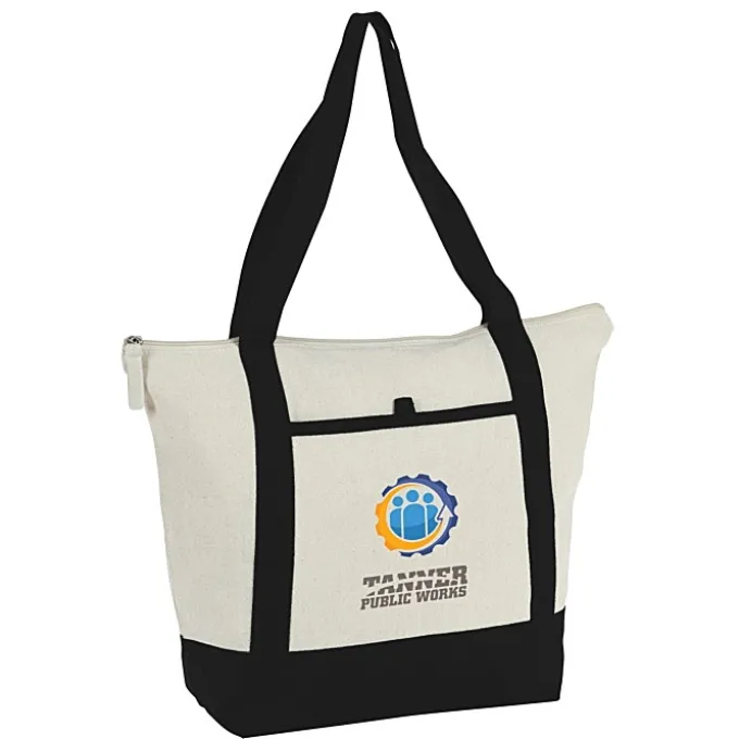 Isle Zippered Organic Cotton Tote - Full Color