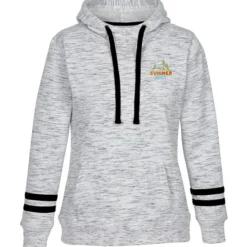 J. America Melange Stripe Sleeve Hoodie - Ladies' - Embroidered