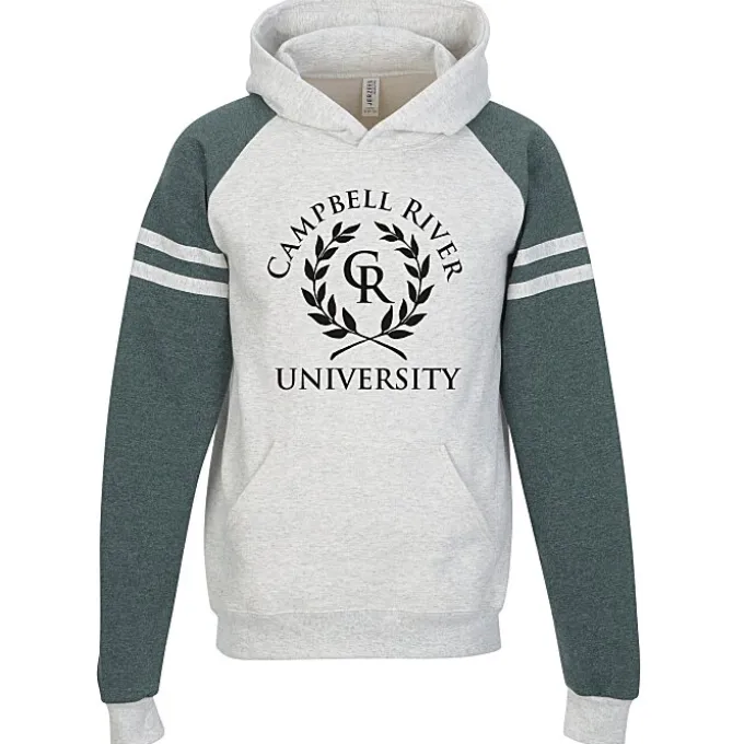 Jerzees Nublend Varsity Colorblocked Raglan Hooded Sweatshirt