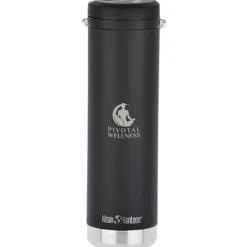 Klean Kanteen TKWide Vacuum Bottle with Straw Lid - 20 oz - Laser Engraved