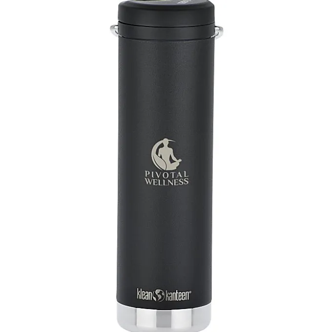Klean Kanteen TKWide Vacuum Bottle with Straw Lid - 20 oz - Laser Engraved
